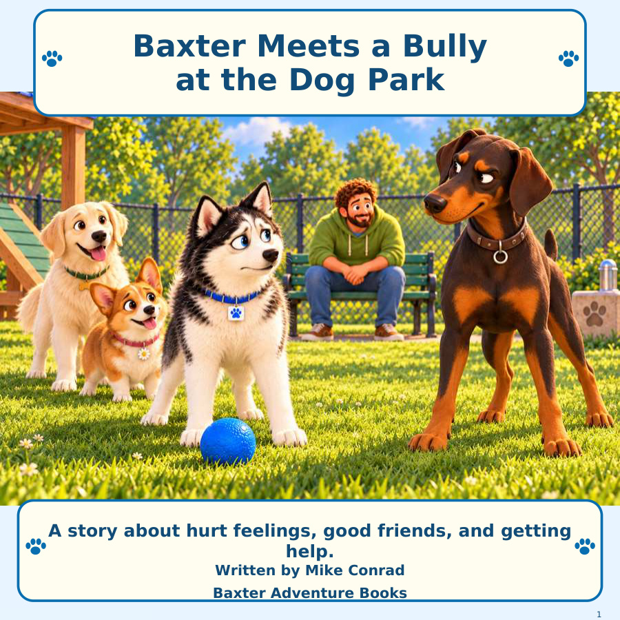 Cover of Baxter Meets a Bully at the Dog Park
